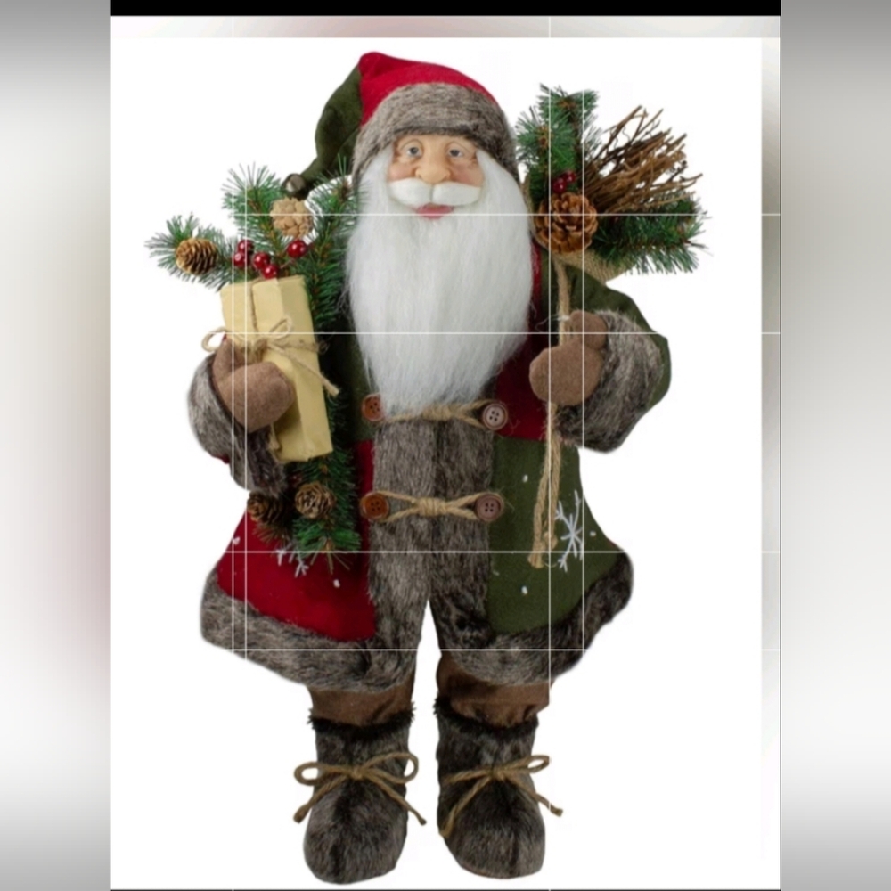 NorthernLights St Nick  Nordic Faux Fur Felt Twigs Bearing Gifts To Kids EUC